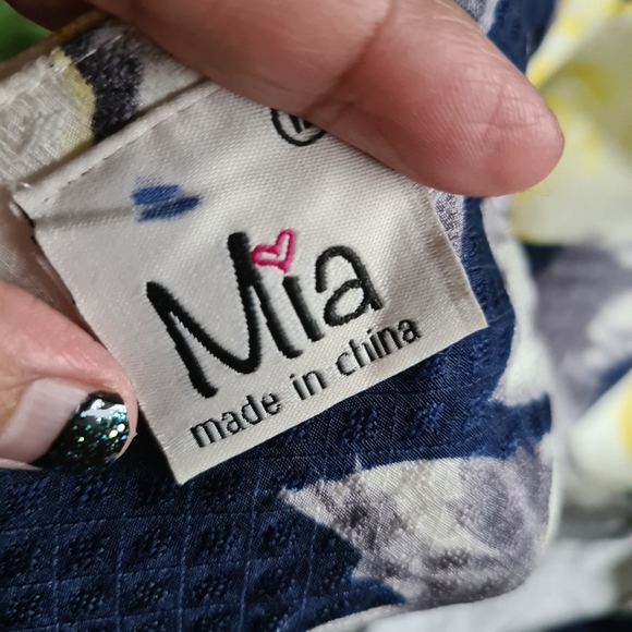 MIA 12 Yellow Blue Floral Midi Dress | Semi-Formal Clothes Party | Flower Dress - Picture 4 of 8